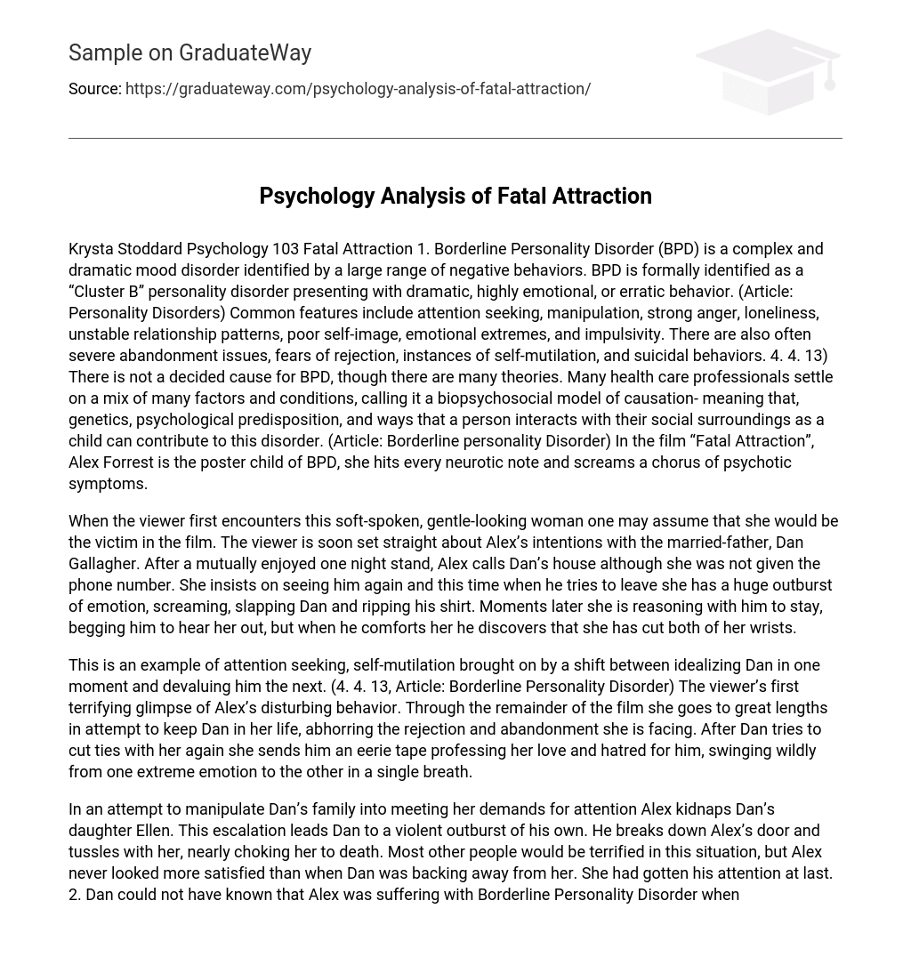 Psychology Analysis of Fatal Attraction