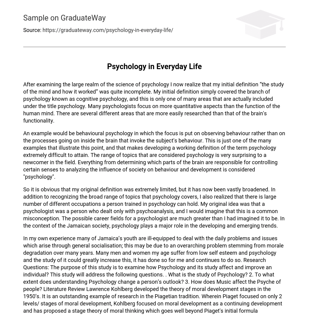 Psychology in Everyday Life