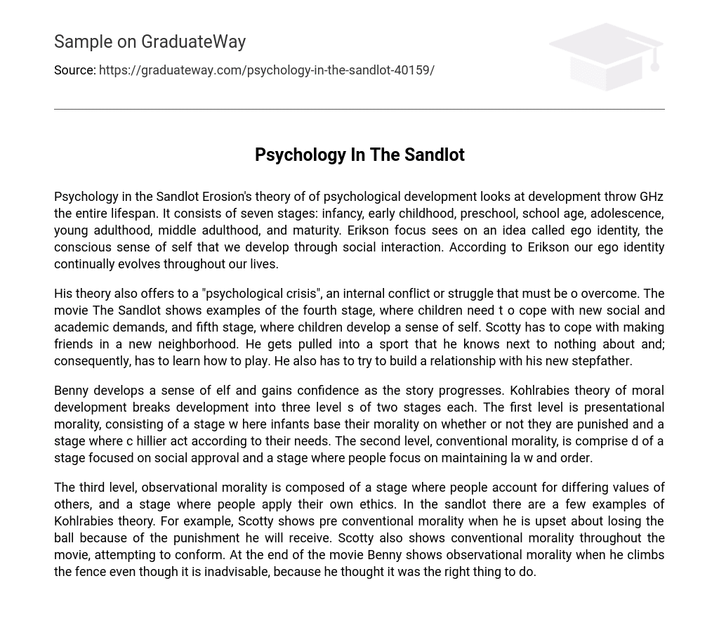 Psychology In The Sandlot