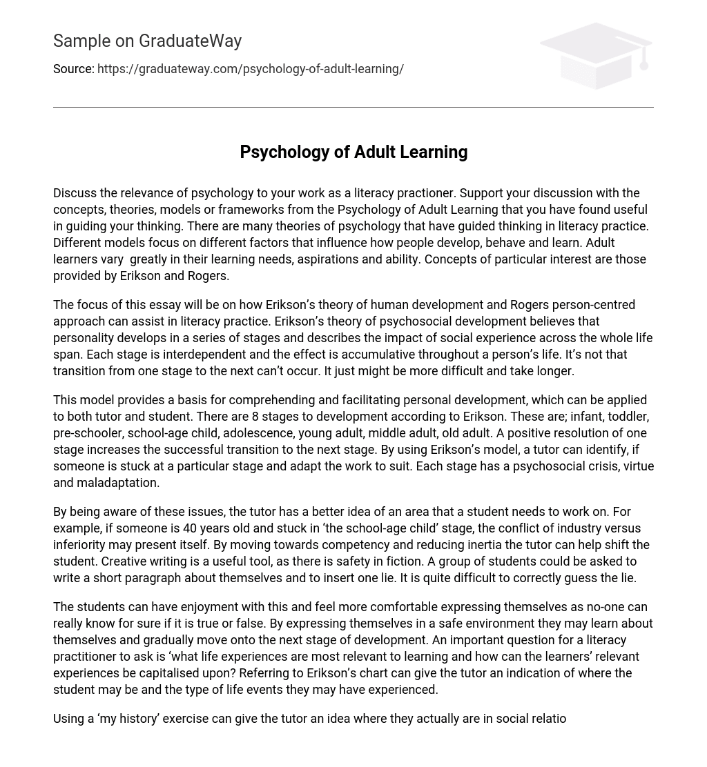Psychology of Adult Learning