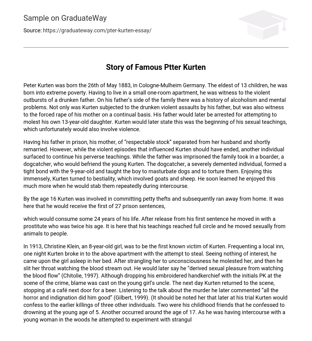Story of Famous Ptter Kurten