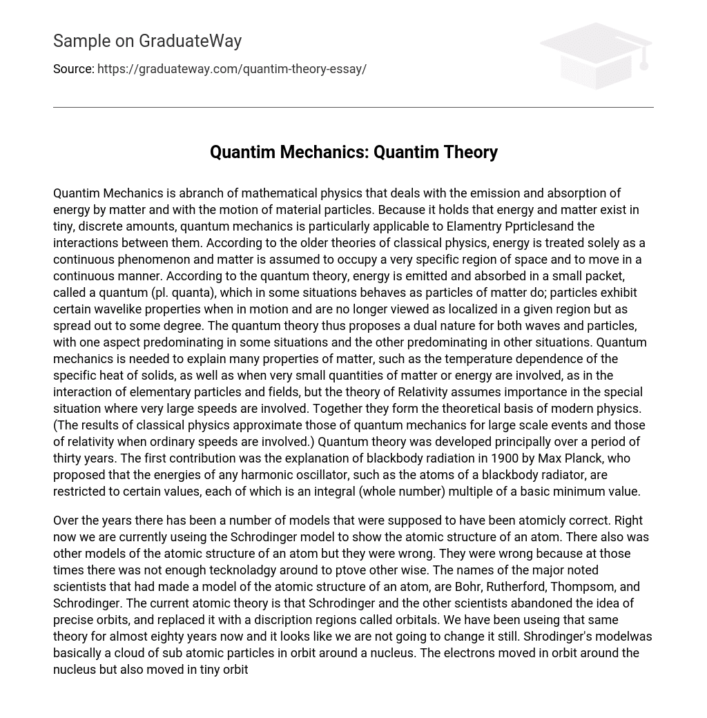 Quantim Mechanics: Quantim Theory