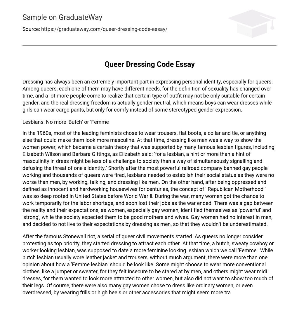 Queer Dressing Code Essay