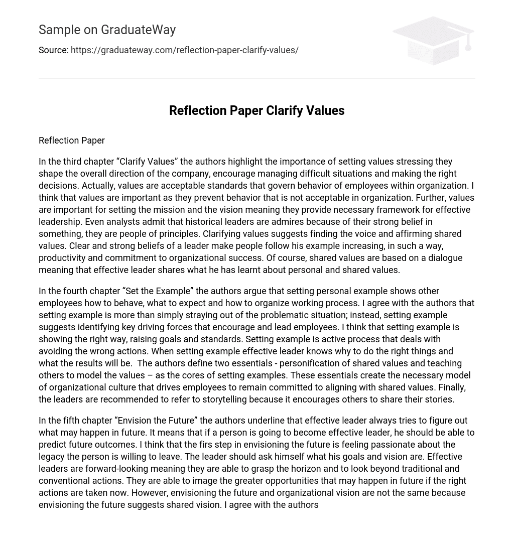 Reflection Paper Clarify Values