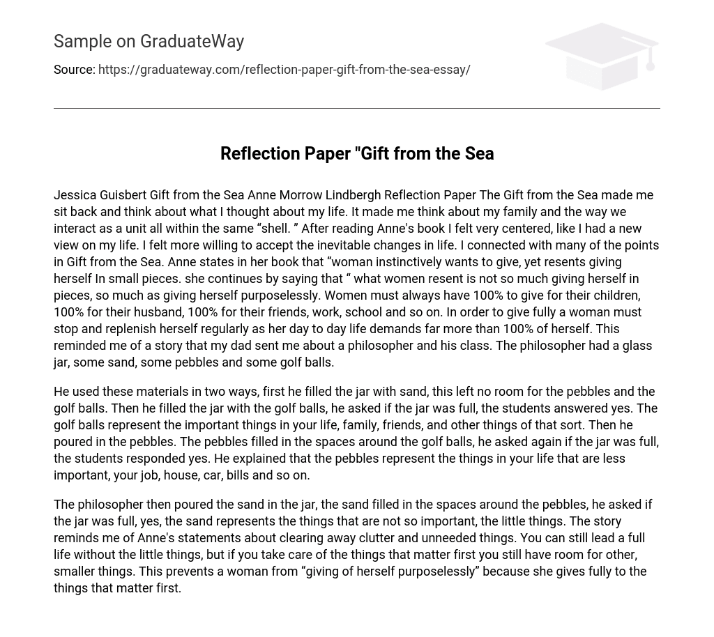 Reflection Paper “Gift from the Sea