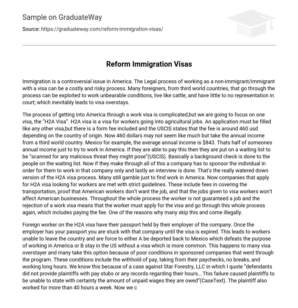 Reform Immigration Visas