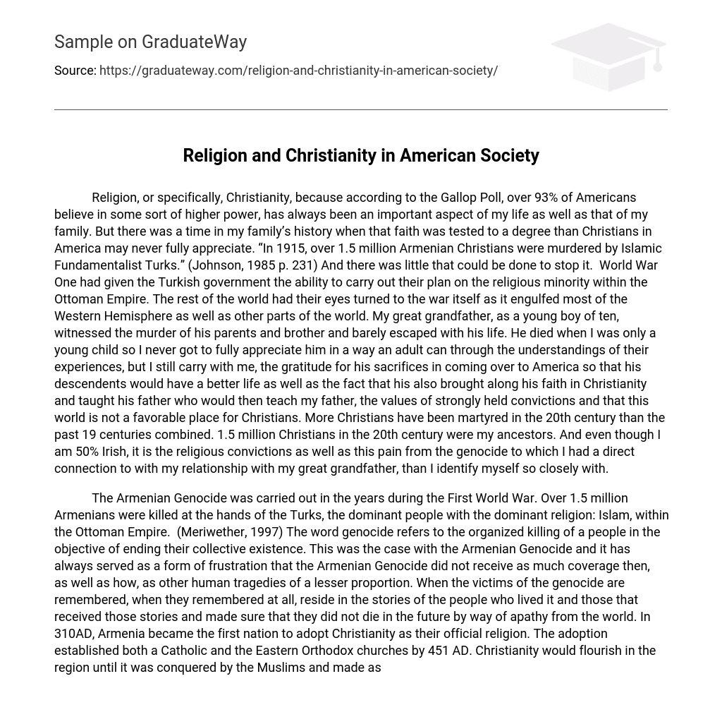 Religion and Christianity in American Society