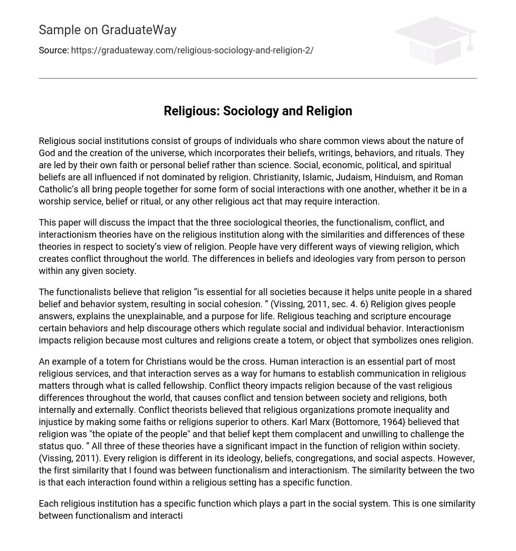 Religious: Sociology and Religion