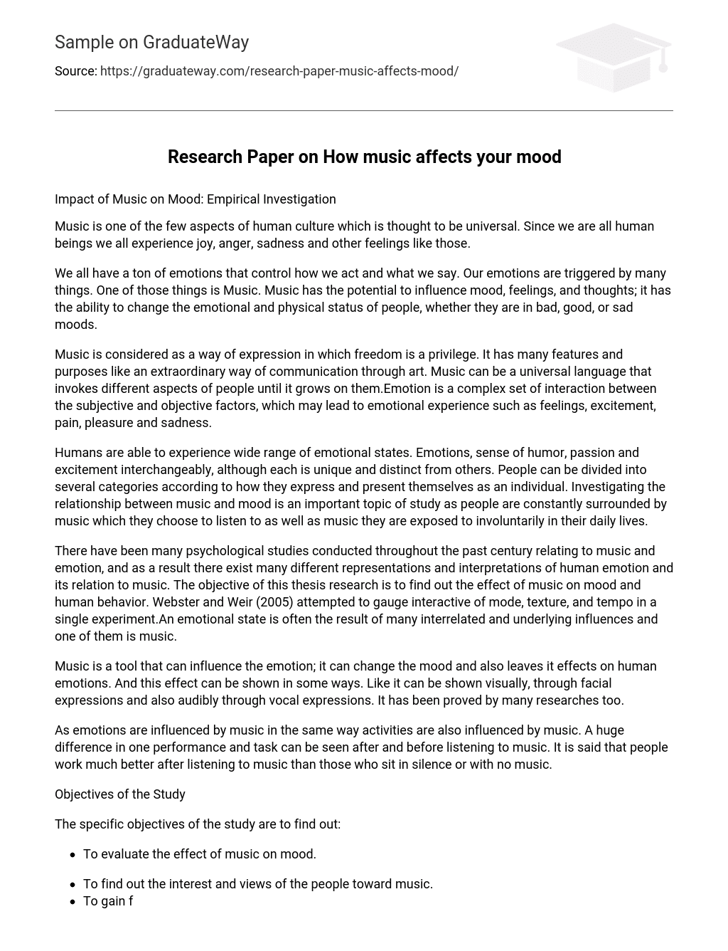 Research Paper on How music affects your mood