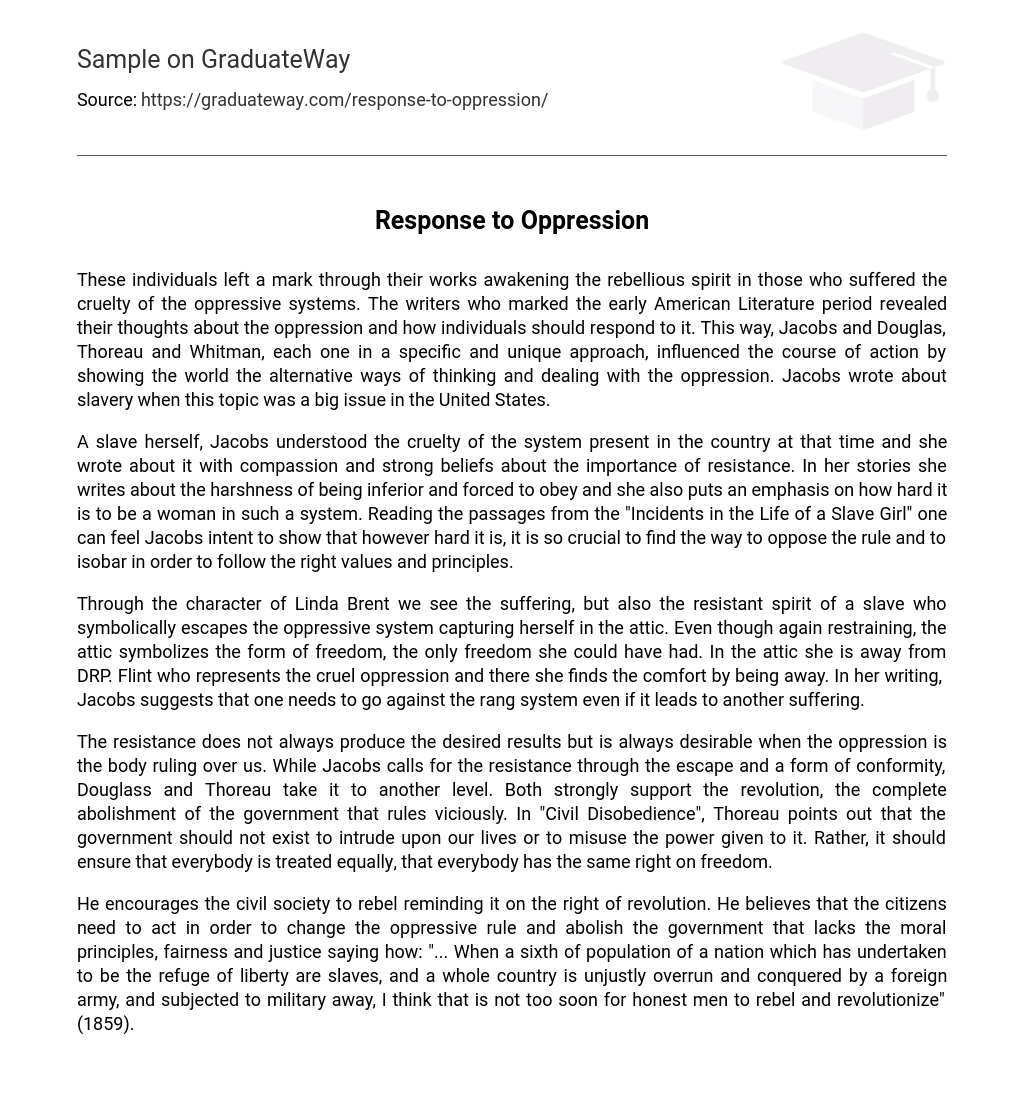 Response to Oppression