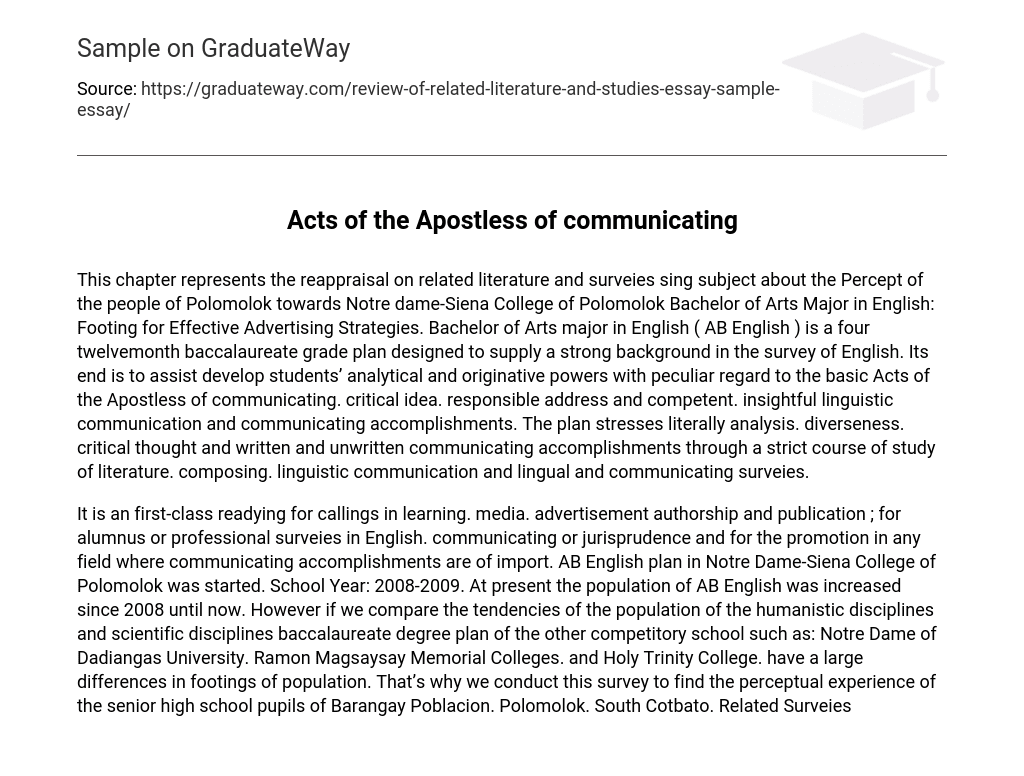 Acts of the Apostless of communicating