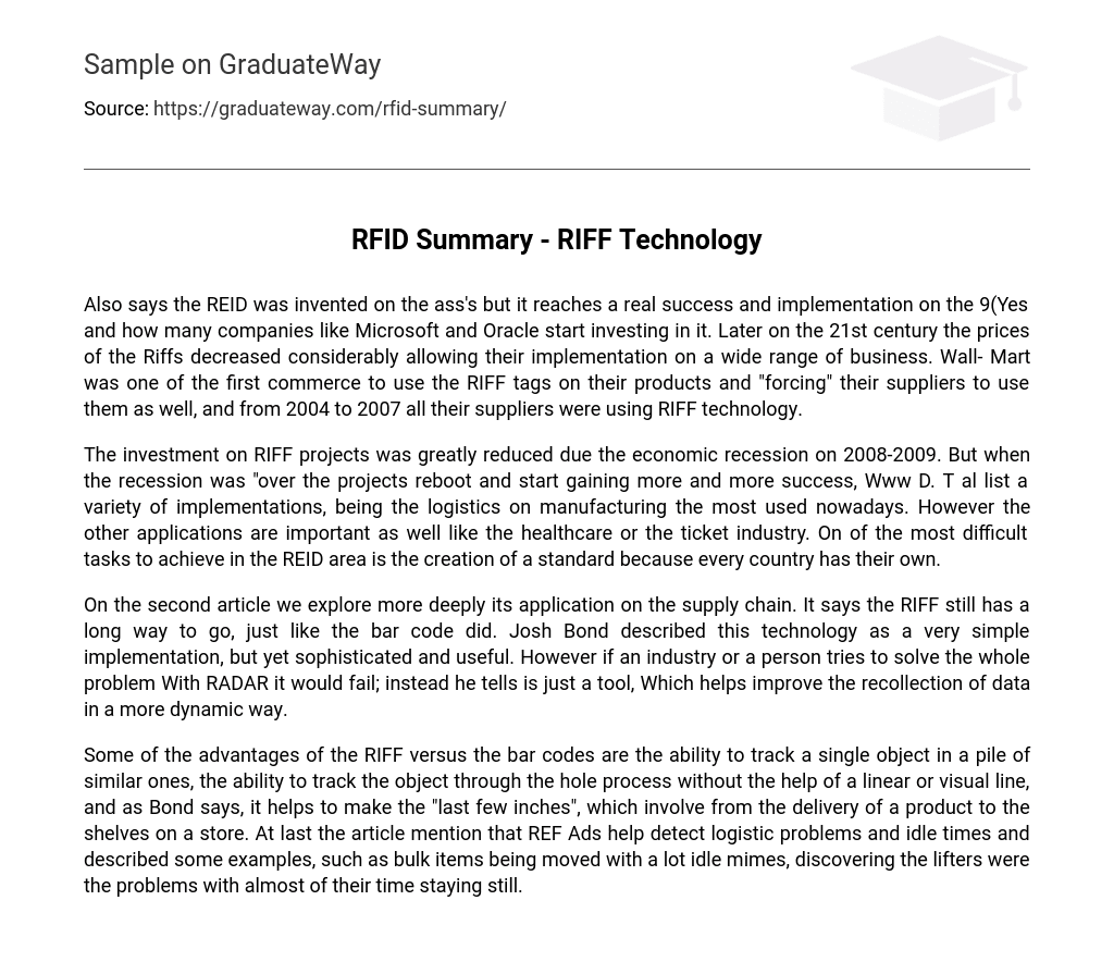 RFID Summary – RIFF Technology