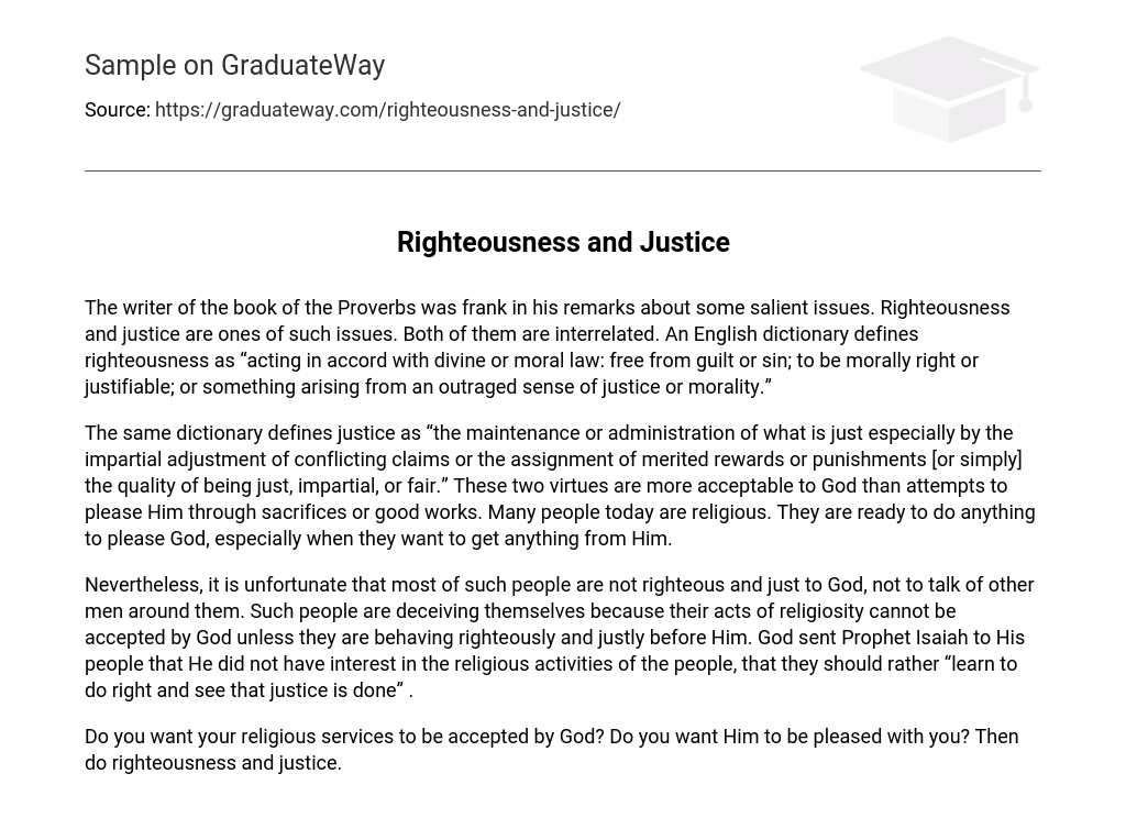 Righteousness and Justice