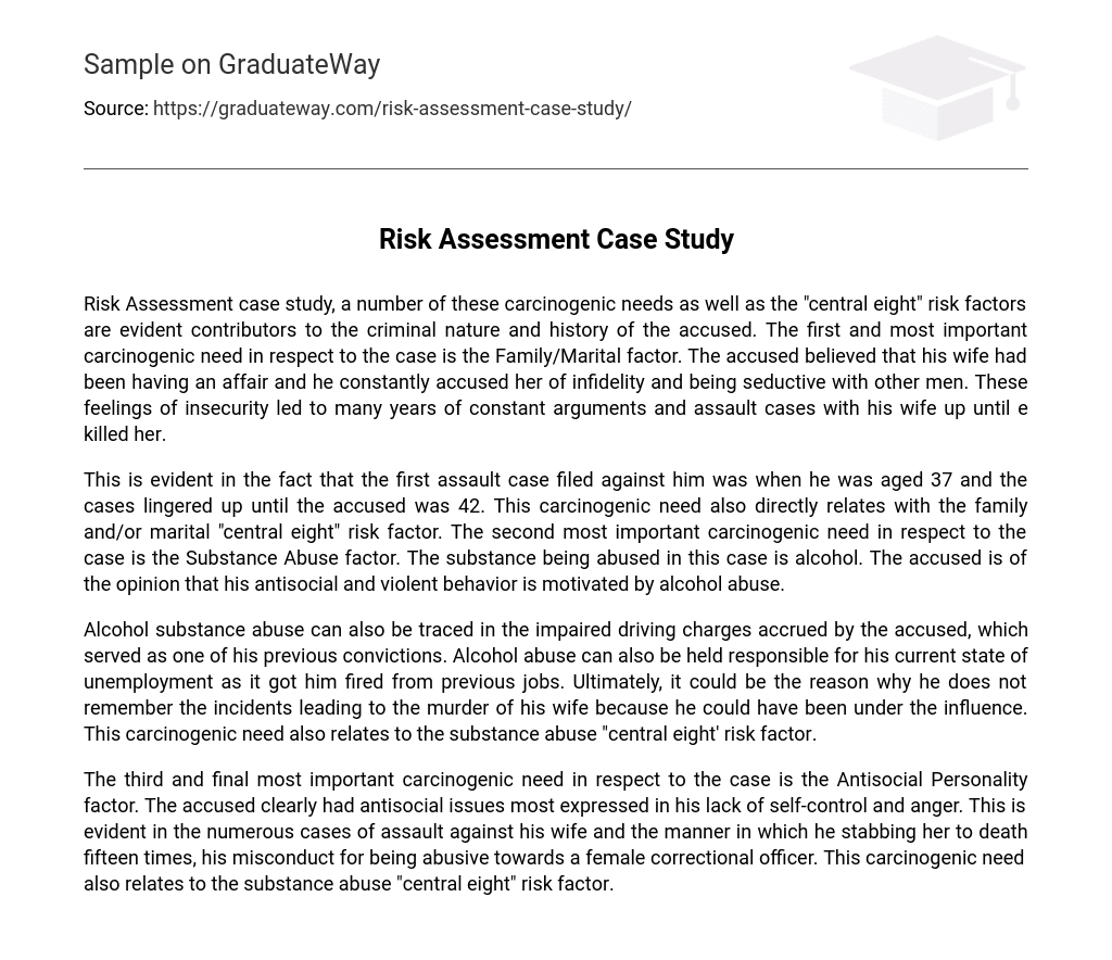 a case study for risk assessment
