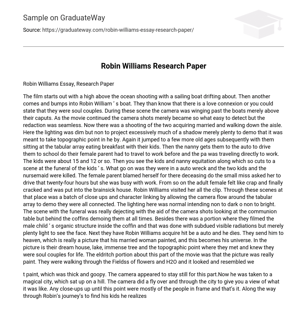 Robin Williams Research Paper