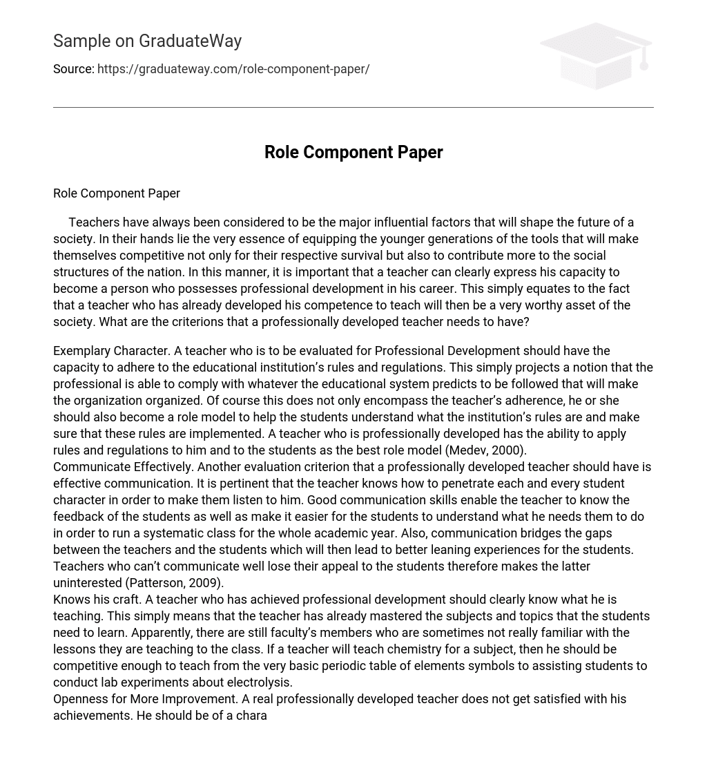 Role Component Paper