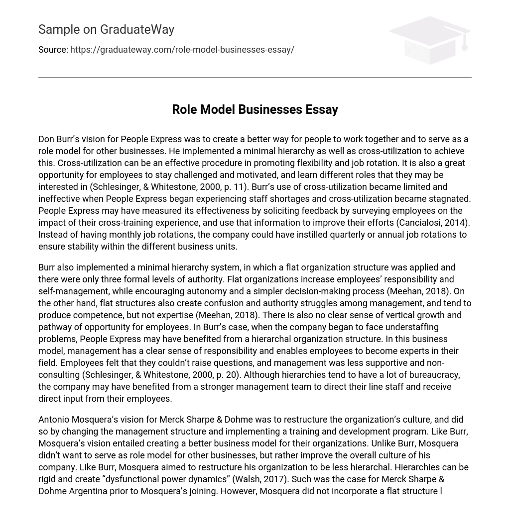 Role Model Businesses Essay