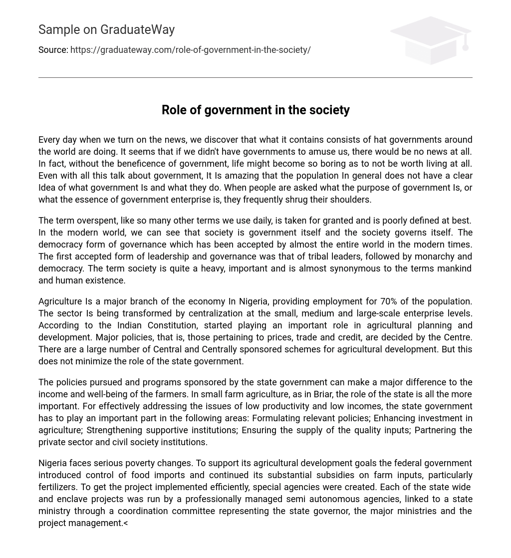 government and society essay