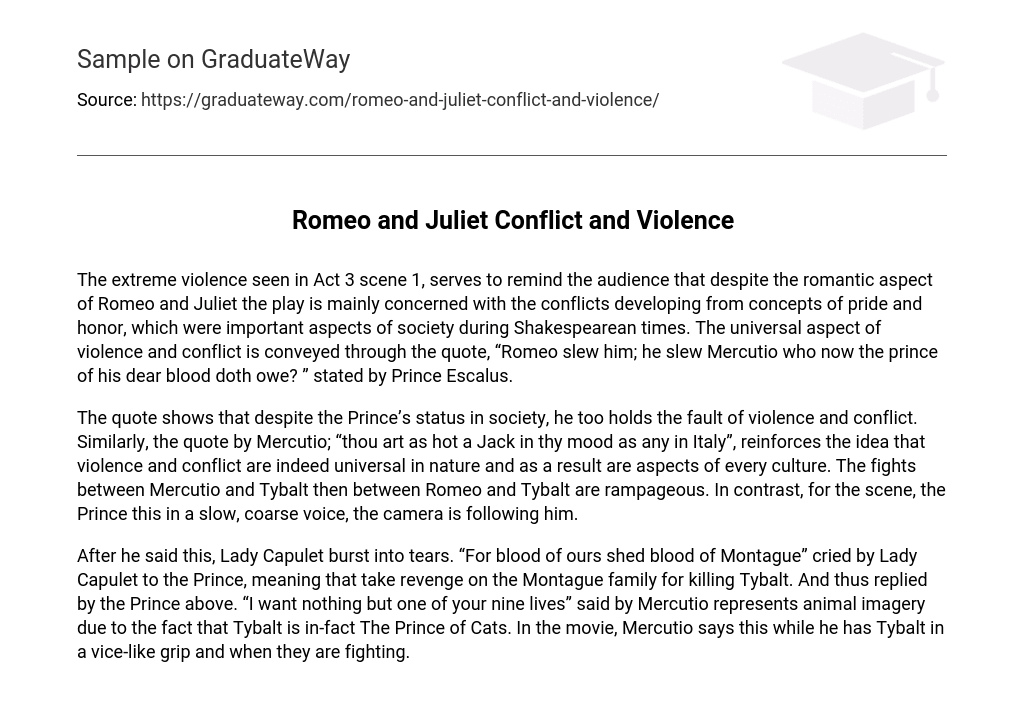 Romeo and Juliet Conflict and Violence