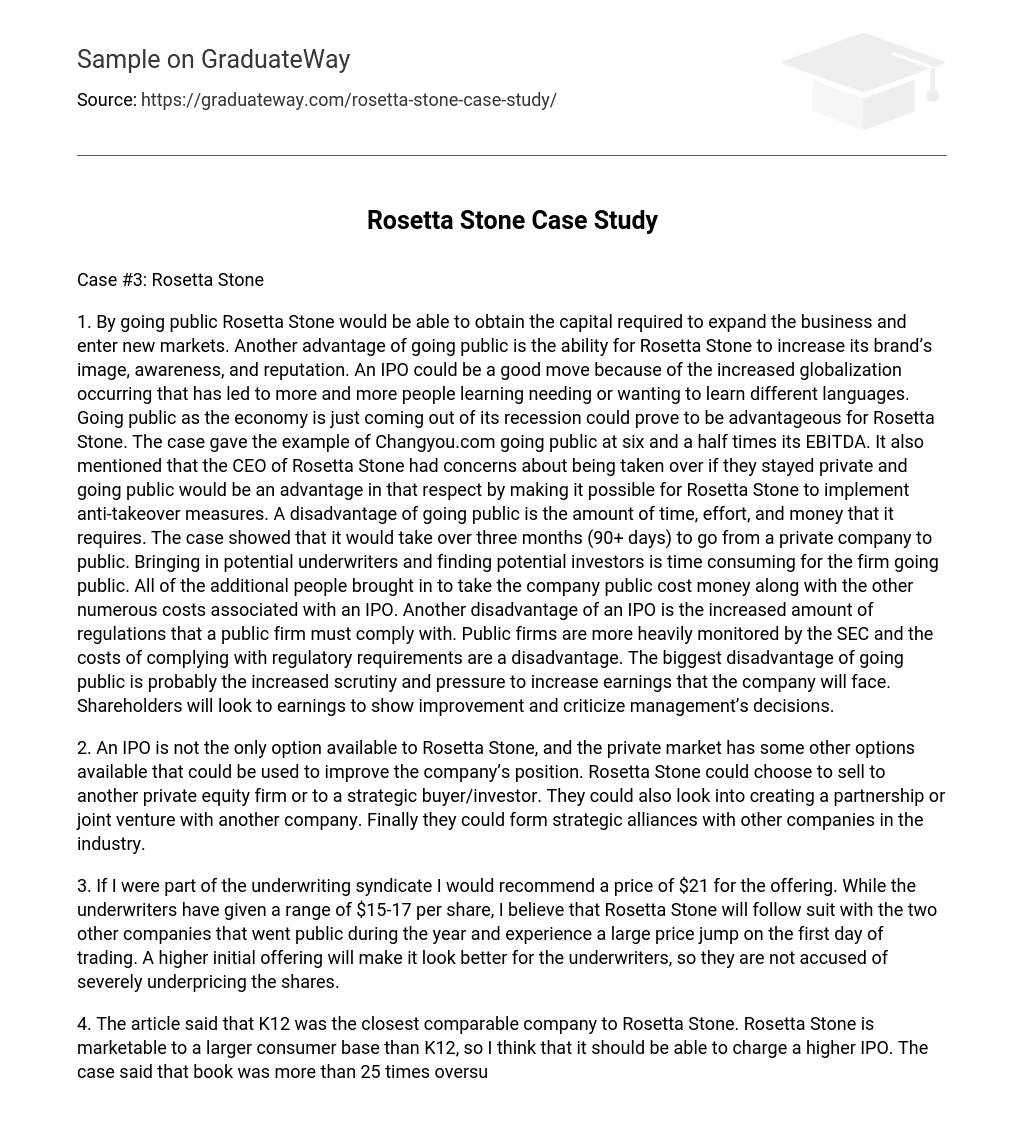 Rosetta Stone Case Study