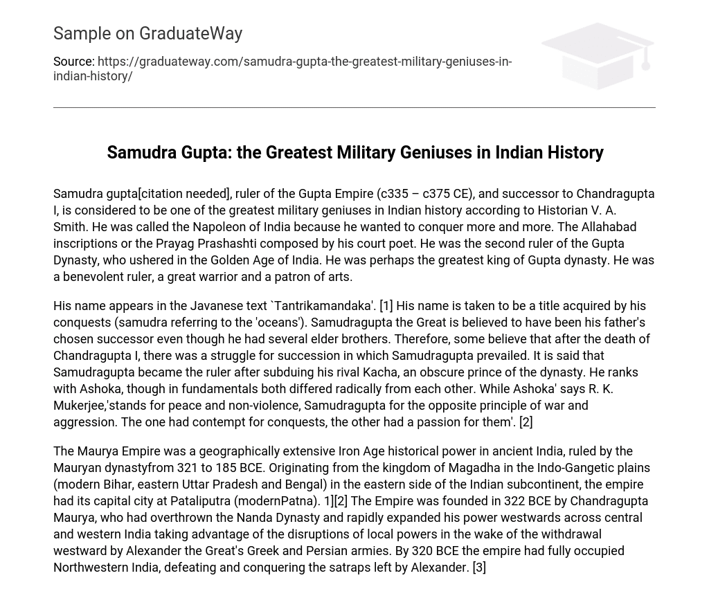 Samudra Gupta: the Greatest Military Geniuses in Indian History
