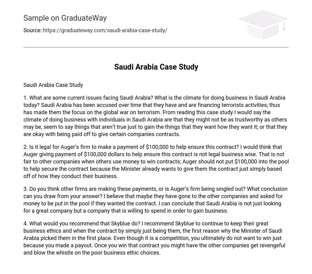 Saudi Arabia Case Study
