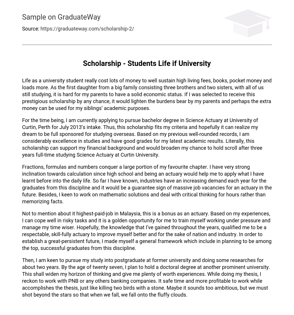 Scholarship – Students Life if University