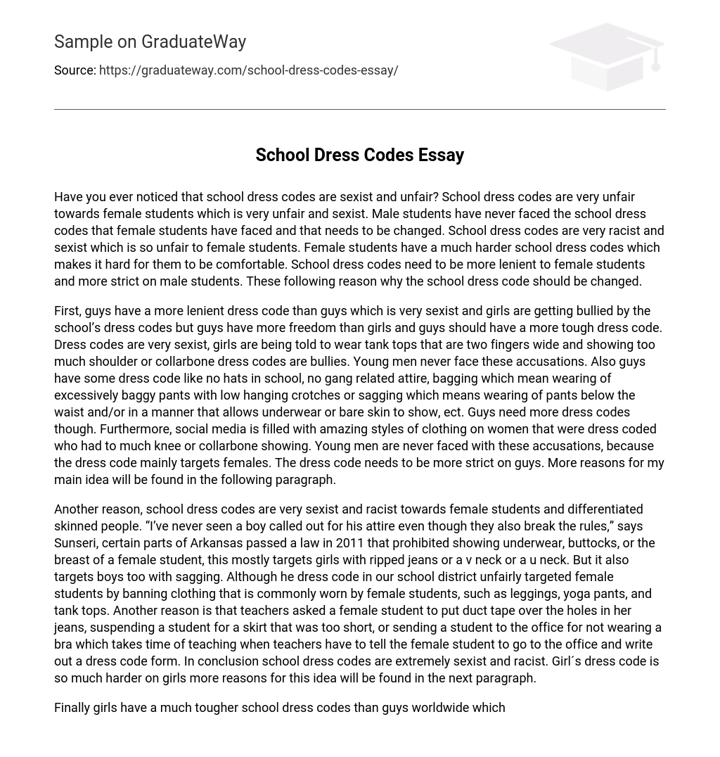 essay about school dress codes