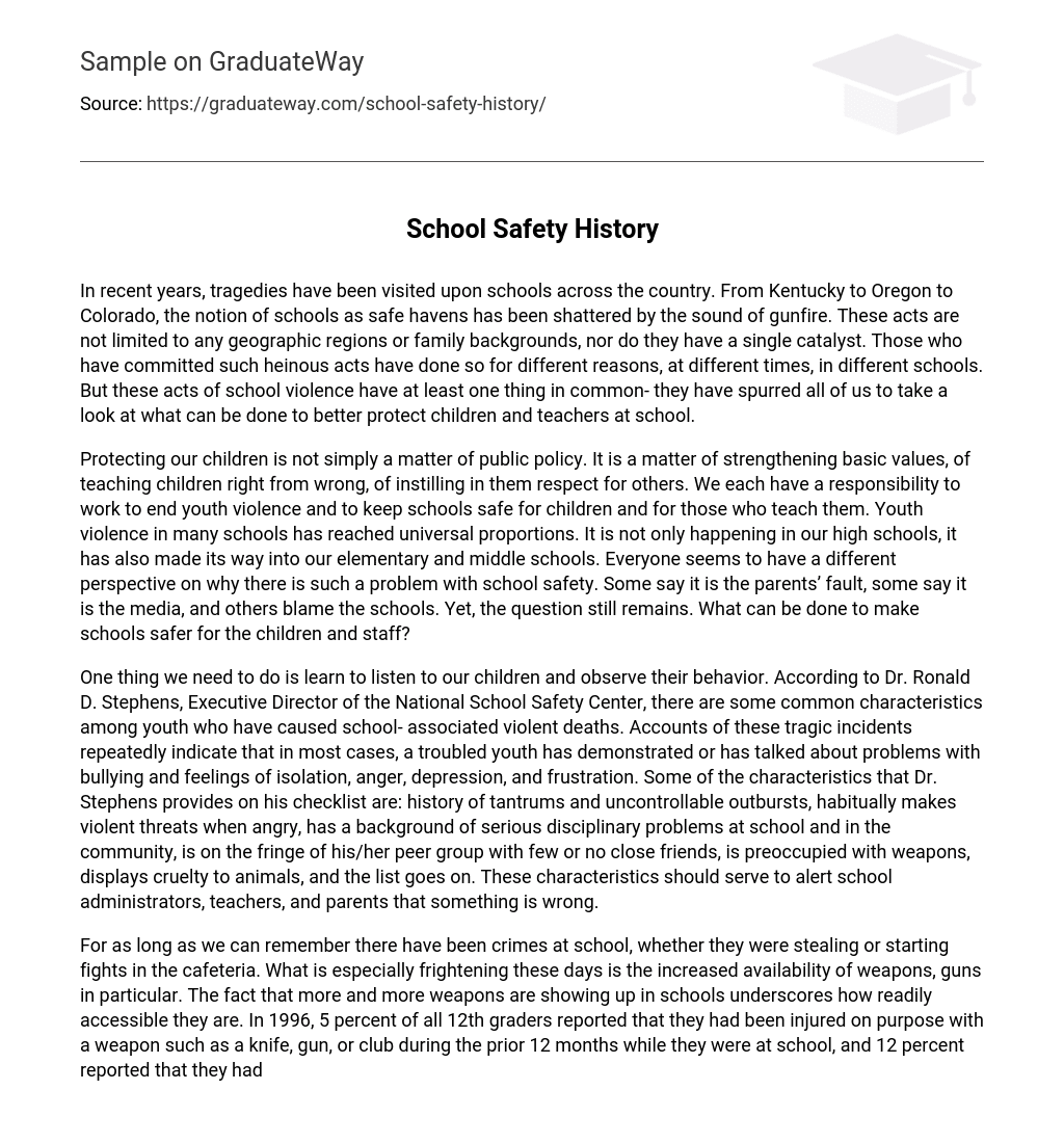 School Safety History