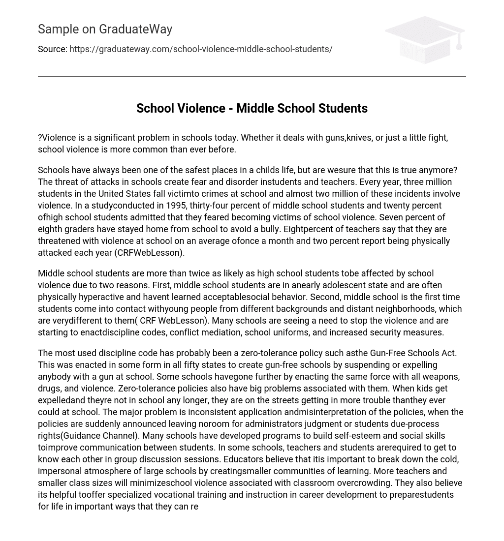solution school violence essay