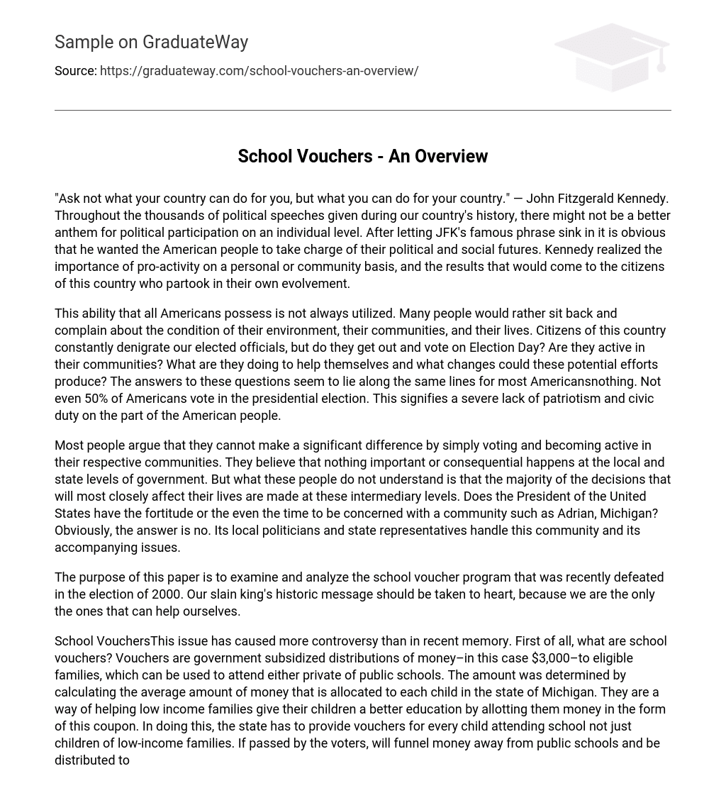 School Vouchers – An Overview
