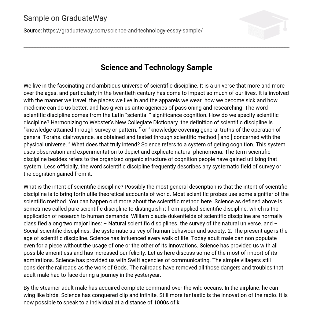 Science and Technology Sample