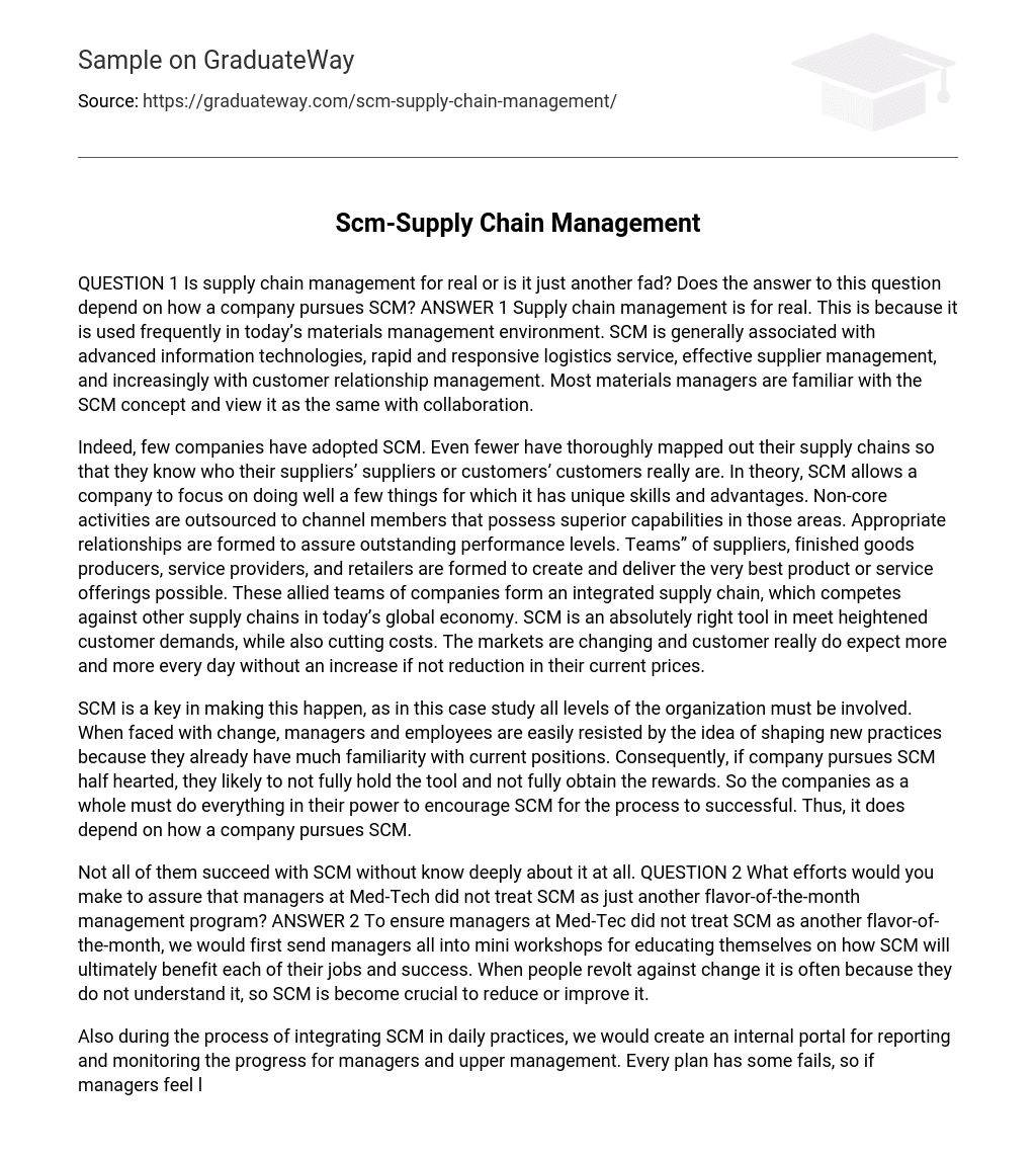 Scm-Supply Chain Management