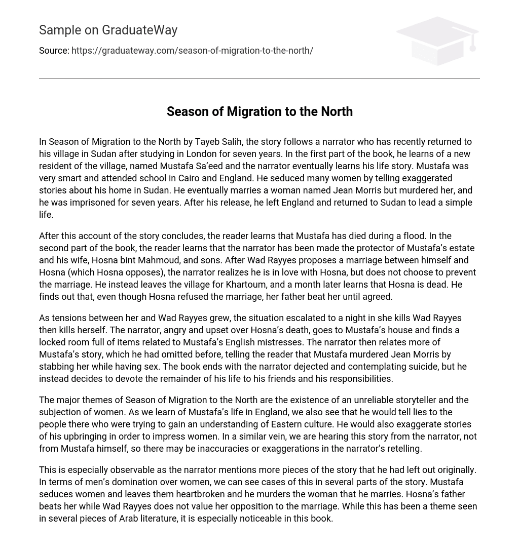 “Season of Migration to the North” by Tayeb Salih Analysis