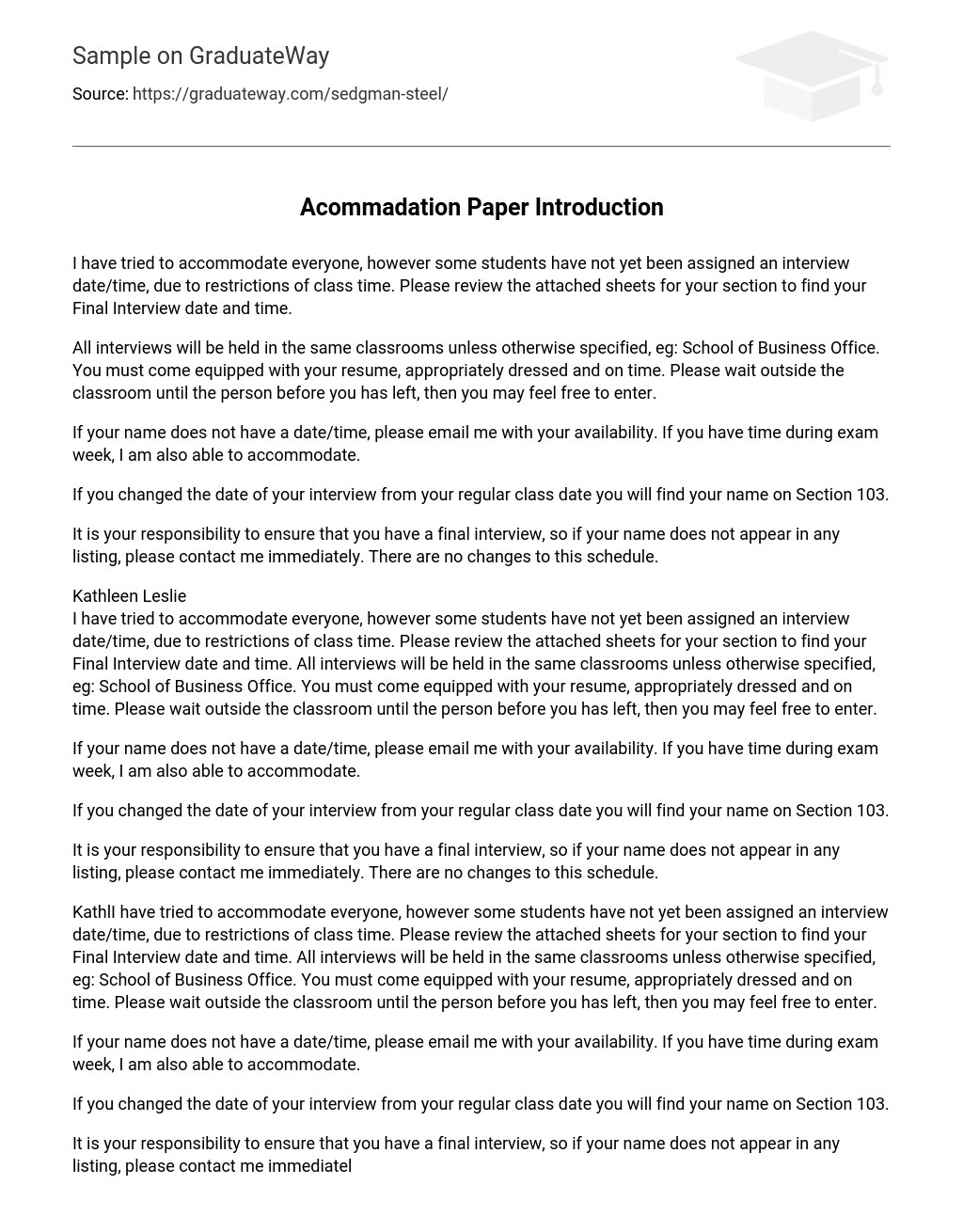 Acommadation Paper Introduction