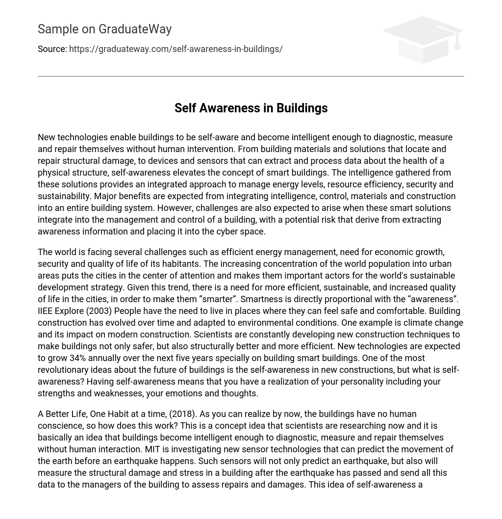 Self Awareness in Buildings