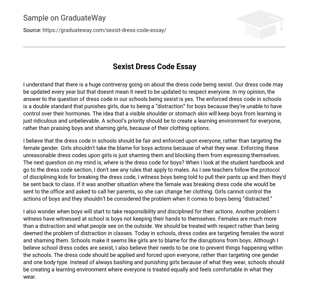  Sexist Dress Code Essay Essay Example GraduateWay