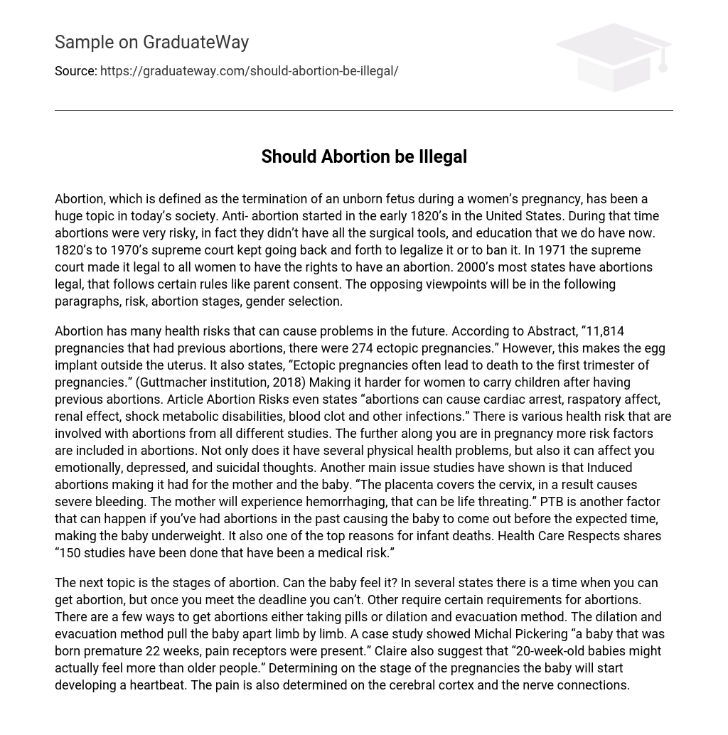 abortion should be illegal essay