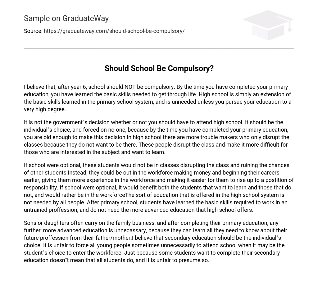 Should School Be Compulsory?