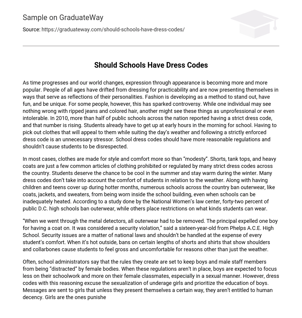 Why Should Schools Have Dress Codes Essay