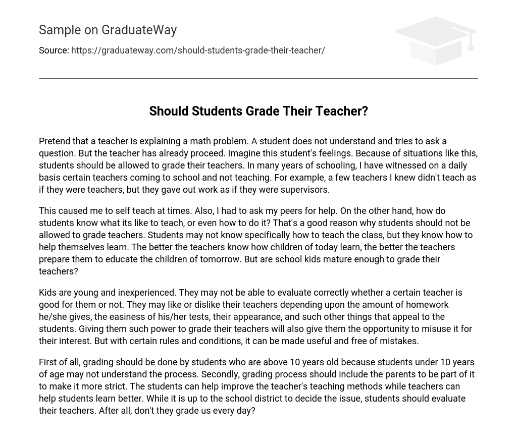 Should Students Grade Their Teacher?