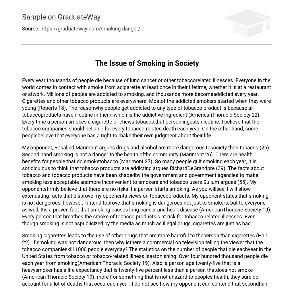 The Issue of Smoking in Society
