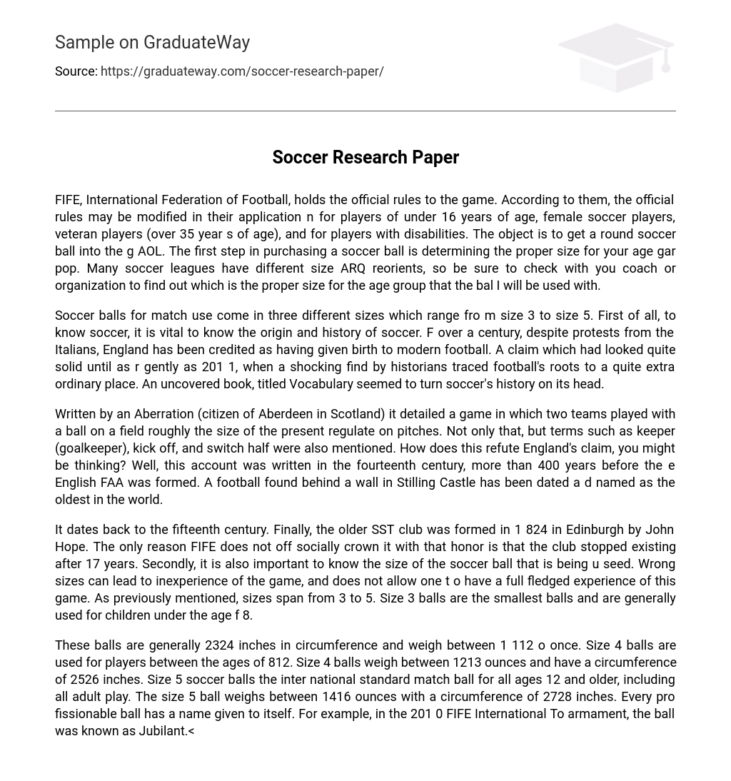 soccer research pool paper