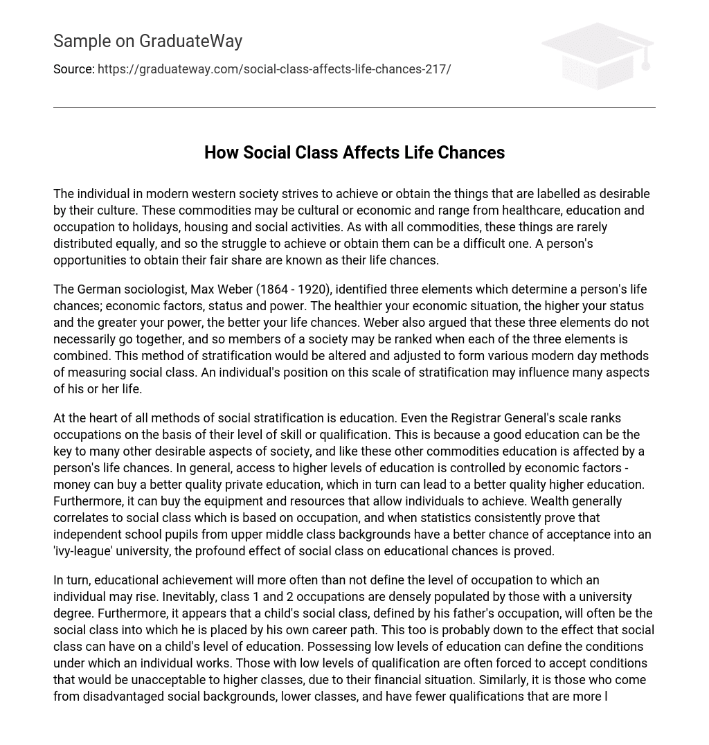 essay about social classes