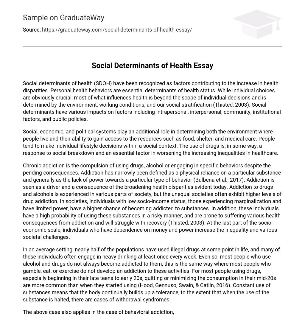 Social Determinants Of Health Essay Essay Example Graduateway