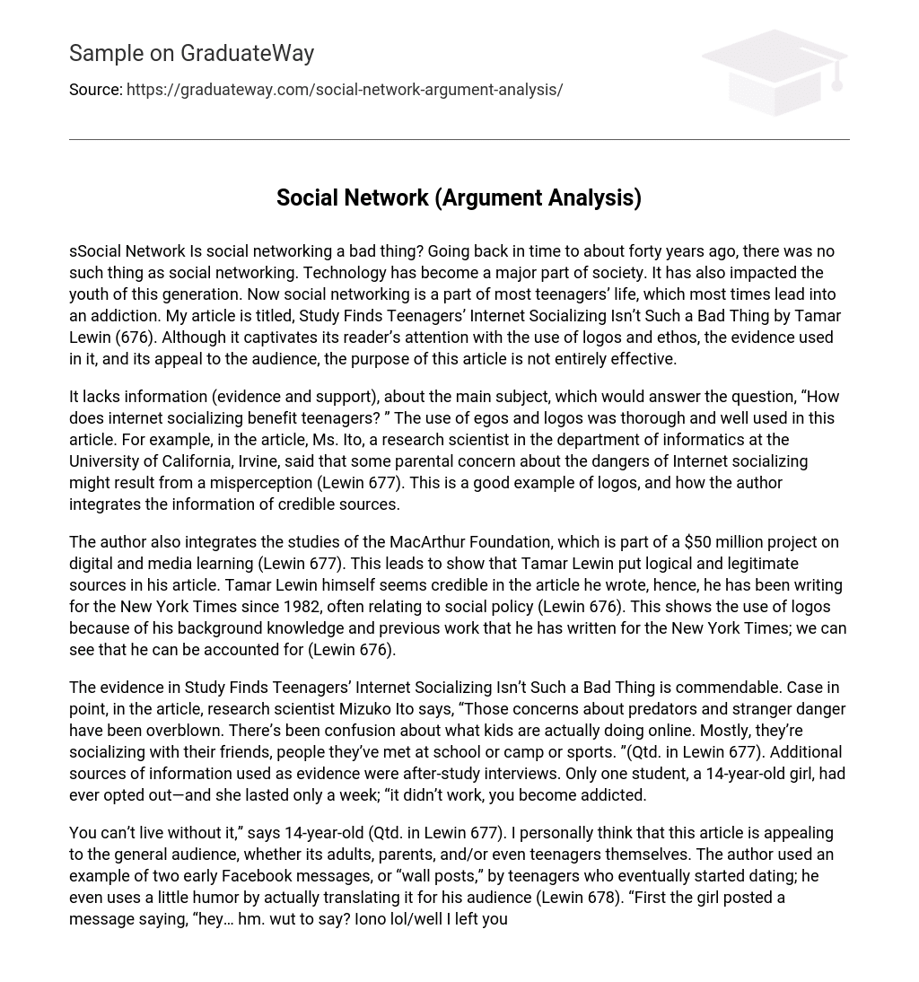 Social Network (Argument Analysis)