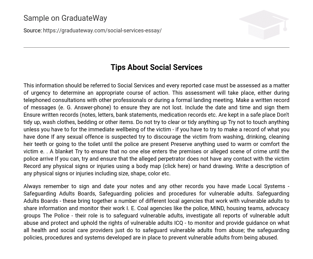 Tips About Social Services