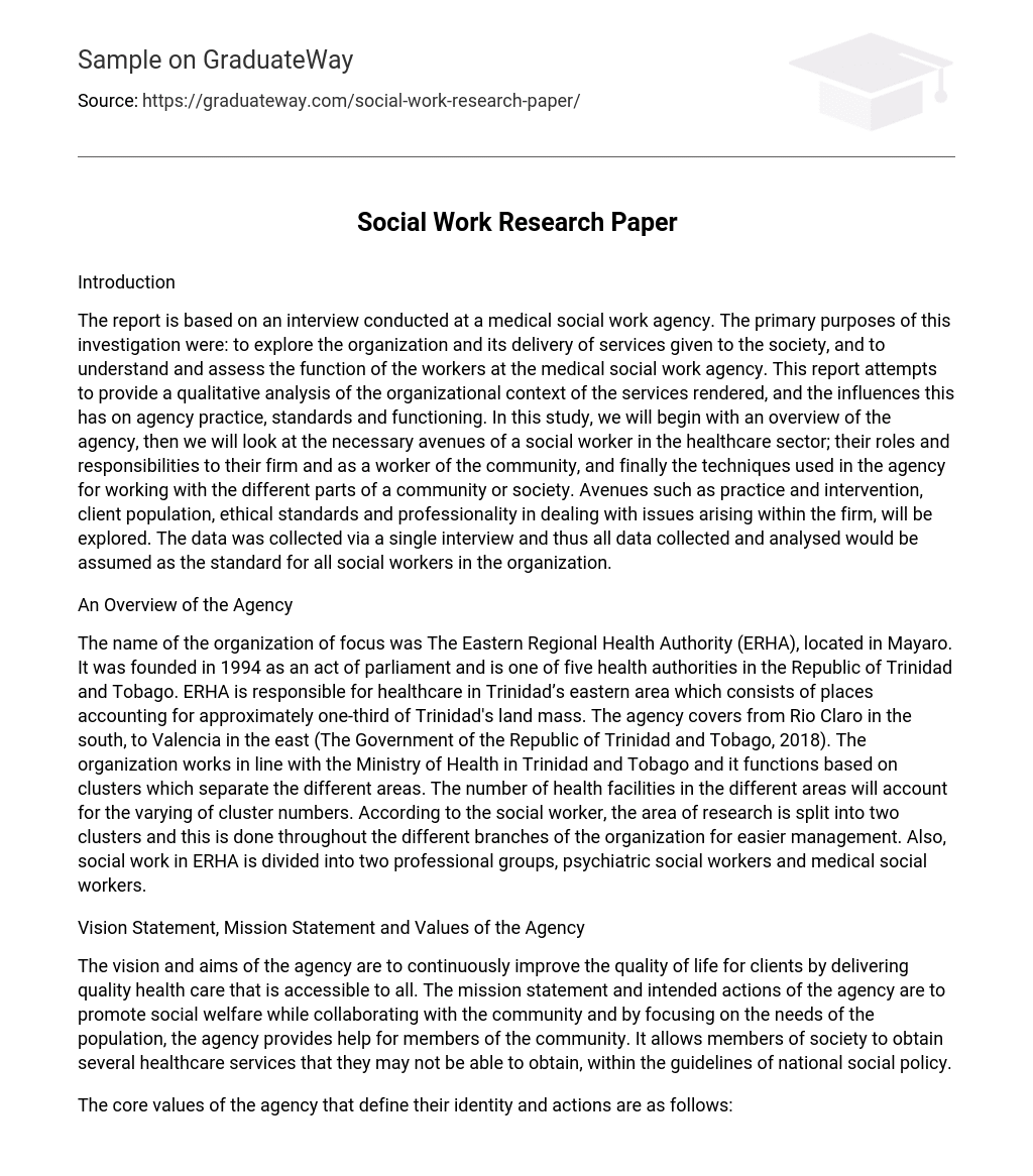 Social Work Research Paper
