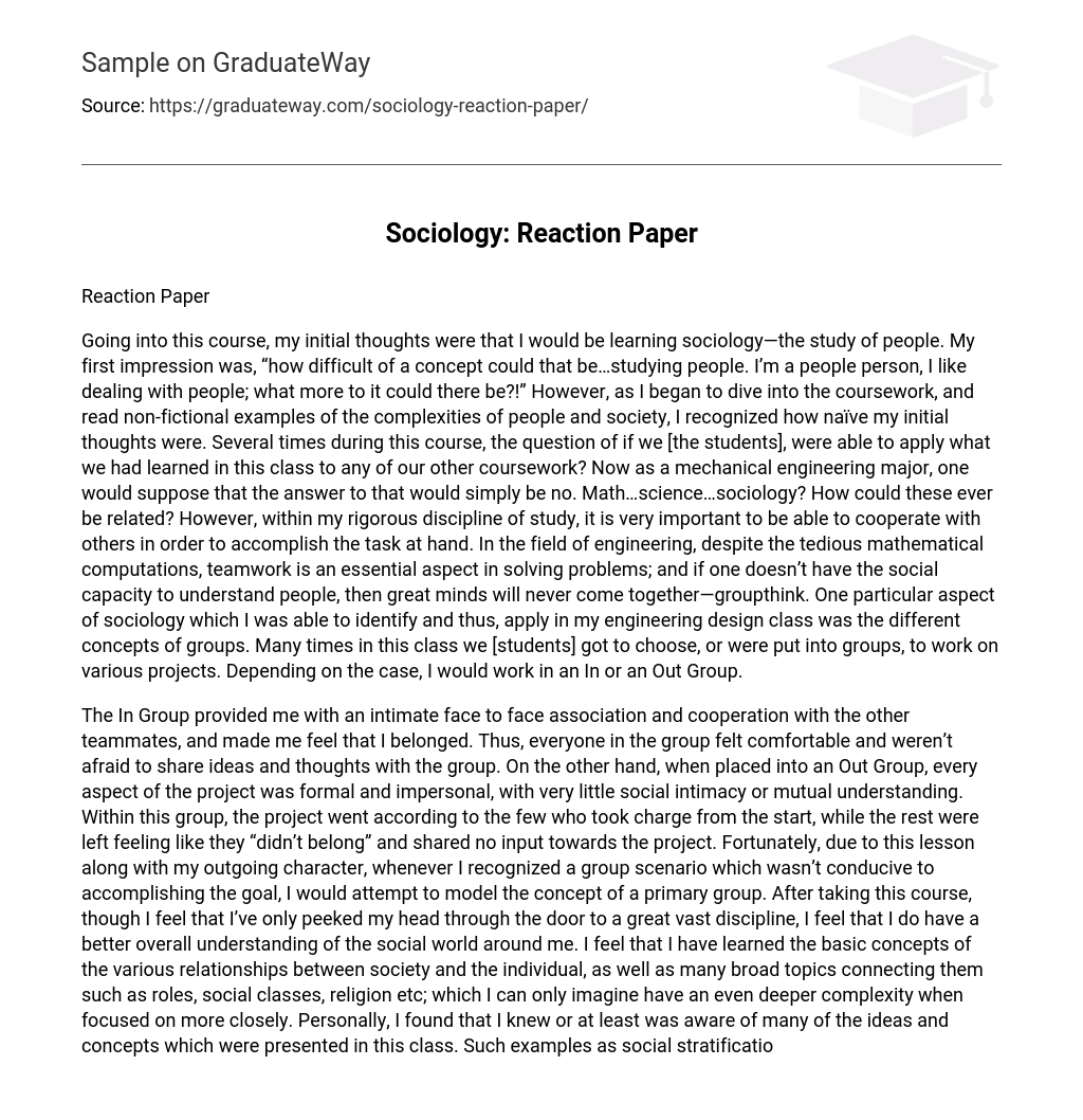 sociology definition paper