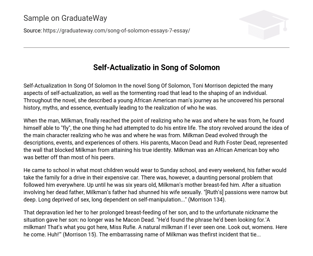 Self-Actualizatio in Song of Solomon